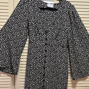 Black and White Polka Dot Dress, bat wing